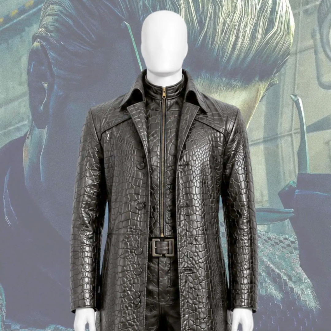 Resident Evil Inspired Long Black Leather Coat Cosplay Costume – Tactical Pants, Shirt & Boots