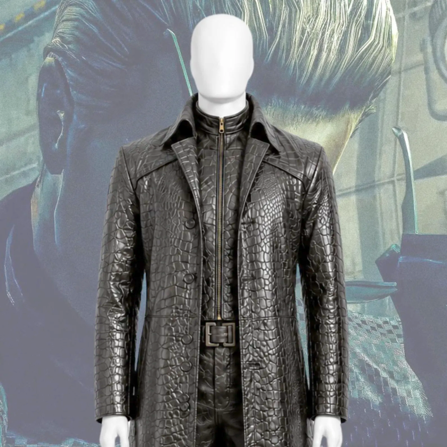 Resident Evil Inspired Long Black Leather Coat Cosplay Costume – Tactical Pants, Shirt & Boots